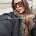 Trendy 2026 Fur Collar Bomber Jacket Women Winter Warm Padded Coat Parkas Luxury Brand Quilted Puffer Jackets Overcoats