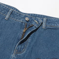 Fashion Women Jeans High Waist Heart Connectivity Contrast Color Hollow Out Straight Denim Pants 2024 New