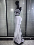 Sparkly Crystal Pink Silver Women Sexy Keyholes High Stretch Bodycon Maxi Gowns Dress Evening Party Celebrate Cocktail Outfit
