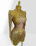 Luxury Hot Diamond Shiny Sequined Tassel Jumpsuit Fashion Party Stage Performance Dress Birthday Outfits Vestidos Fiesta De Lujo