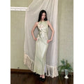 Olive Girl Green Romantic Dress for Garden Wedding 2026 Fairycore Photoshoot Everyday Wear S-XXL XS-3XL Plus Size Romantic Cottagecore Garden Party Editorial Not Costume Dress Chinese Heritage Fashion Women