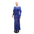 Elegant Long Sleeves Sequins Evening Dresses Women Luxury Formal Floor Length Party Prom Cocktail Gowns Wedding Vestidos