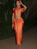 Braid New Trend 2 Piece Set Women Beach Y2K Sexy Crop Tops+Patchwork Wrap Skirt Party Elegant Vacation Slim Clubwear