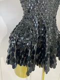 Sparkly Sequins Bodysuit Short Dress Women Sexy Nightclub Dancer DJ Stage Performance Wear Luxury Birthday Party Festival Outfit