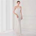 High Quality Women Design Maxi Dress Sexy One Shoulder Sequin Evening Dress Party Night Elegant Long Prom Dress Vestidos