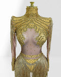 Luxury Hot Diamond Shiny Sequined Tassel Jumpsuit Fashion Party Stage Performance Dress Birthday Outfits Vestidos Fiesta De Lujo