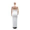 Women Summer Sleeveless V-neck Ruched Flowers Hollow Out Bodycon Long Dresses Sexy Solid Birthday Evening Party Vestidos