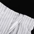Striped Two Piece Set for Women V Neck Long Sleeve Spliced Button Coat High Waist Shorts Chic Sets Female