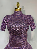 Sparkly Sequins Luxury Birthday Party Gown Short Dress Dancer Stage Performance Wear Women Sexy Nightclub Dress Festival Outfit