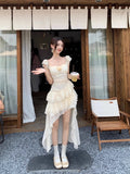 Olive Girl Beige Flowing Sleeve Lolita Dress for Ren Faire 2026 Garden Wedding Fairycore Photoshoot Everyday Wear S-3XL XS-3XL Plus Size Flowing Sleeve Dramatic Silhouette Romantic Garden Party Editorial Not Costume Chinese Heritage Fashion Women