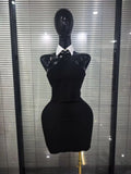 High Quality Women Sexy Off the Shoulder Backless Bodycon Mini Bandage Dress Nightclub Party Celebrate Fashion Birthday Wear