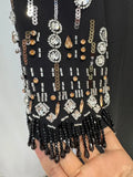 2026 New Arrivals Spring Fashion Heavy Industry Beaded Diamond Slim Midi Dress Women's Half Sleeve Female Vestidos
