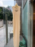 Elegant Vintage Spliced Ribbon Dresses for Women O Neck Sleeveless bodycon Folds Evening Luxurious Maxi Dress Female