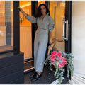 Women Solid Turtleneck Cable Knit Sweater Wide Pants 2 Piece Set Long Sleeve Half Zip Pullover 2026 Casual Loungewear Suit