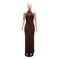 Runway Halter Formal Dresses for Women Sexy Elegant Evening Gowns Split Thigh Bodycon Maxi Wedding Guest Long Dresses