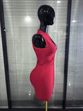 Winered Black Women Sleeveless Sexy Keyhole Bodycon Mini Bandage Dress Celebrate Nightclub Party Birthday Fashion Outfit