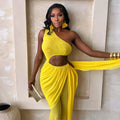 Summer See Through Mesh Jumpsuit Women One Shoulder Irregular Overlay Tassel Midnight Clubwear Party One Piece Jumpsuit