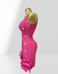Women's Summer Shiny Rhinestone Bud Sleeveless Hip-Hugging Dress European Size Glam Fashion Party Bandage Performance Gown Dress
