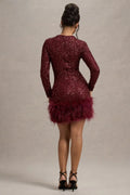 Solid Spliced Sequines Slimming Dresses for Women O Neck Long Sleeve Temperament Dress Female Fashion New