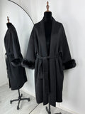 Fox Fur Woolen Coats Women's Short Coat Office Lady Removable Elegant Double-sided Wool Overcoat 2026 New Cardigan Jacket