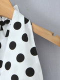 Beach Party Two Piece Set for Women Halter Neck Sleeveless Vest High Waist Polka Dot A Line Midi Skirt Suit Female