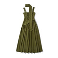 Elegant Ribbon Corset Long Dress For Women Slip Slit Maxi Dresses Evening Bridesmaid Wedding Guest Olive Green Black Cocktail