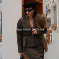 Luxury Fashion Faux Raccoon Fur Collar Shawl Scarf Women Winter Fuzzy Plush Stole Neck Cover Wrap Accessory Women