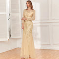 Long Sleeve Mermaid Evening Dresses Embroidery Long Gown Elegant Formal Dress Women Party Club Bodycon Bridesmaid Dress