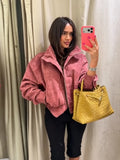 Women Retro Cropped Zip Jacket Ladies Stand Collar Long Sleeve Fitted Waist Pocket Design Short Coat Casual Daily Outerwear New