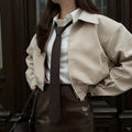 Women's 2 Piece Fashion Lapel Zip Jacket Pleated Shorts Suit Vintage Streetwear New Party  Autumn Female Short Sets