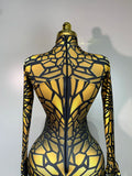 Women Sexy Black Rhinestone Stretch Bodycon Jumpsuit Club Evening Party Birthday Wear Singer Dancer Stage Perform Costume