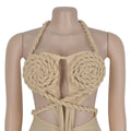 Peach Buttocks Backless Jumpsuit Women Plait Sexy Hollow Halter Bandage Ruched Y2K Party Club Street Workout Overalls