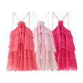 Women Sleeveless Cascading Ruffles Smock Big Swing Dress  Birthday Vacation Street Summer Party Dresses Vestidos