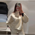 Elegant Women's Knitted Cropped Jacket Coat Cardigan Long Sleeve Sweater Top Streetwear Outfit 2026 Spring New Casual Daily Wear