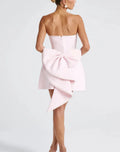 Chic Pearl Bow Short Dress for Women Backless Casual Mini Dresses White Black Pink Wedding Guest Summer Bridesmaid Robe Birthday