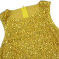 Sexy Sleeveless O Neck Sequin Patchwork Ruched Short Dresses Glitter Golden Birthday Dress Evening Night Clubwear Vestido