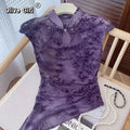 Olive Girl Purple Romantic Embroidered Top for Ren Faire 2026 Fairycore Photoshoot Everyday Wear S-XXL XS-3XL Plus Size Romantic Cottagecore Editorial Not Costume Embroidered Top Chinese Top Blouse Chinese Heritage Fashion Women