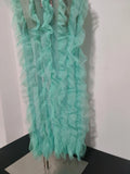 Sexy Sleeveless Mesh Ruffled See Through Long Dress Sparkly Rhinestone Eveing Birthday Party Nightclub Bar Singer Stage Costume