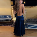 Satin V-Neck High-Slit Cami Maxi Dress Bodycon Backless 2026 Summer Fashion Elegant Women Gala Minimalist Evening Slip Gown