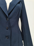 Commuting Slimming Blazer for Women Lapel Long Sleeve Spliced Button Casual Fashion Coat with Shoulders Pad Female
