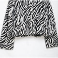 Women Chic Zebra Print Faux Fur Cropped Jacket Lapel Collar Single Breasted Warm Short Coat Autumn Winter Fashion Street Jackets