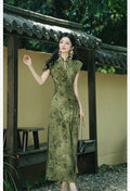 Olive Girl Romantic Qipao for Garden Wedding 2026 Fairycore Photoshoot Everyday Wear S-XXL XS-3XL Plus Size Romantic Garden Party Editorial Not Costume Qipao Cheongsam Chinese Dress Chinese Heritage Fashion Women