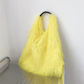 00s Cool Y2k Street Girls Hot Fluffy Furry Shoulder Bag Women Luxury Brand Fashion Faux Fur Hobos Big Tote Bag Harajuku Handbags