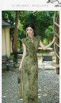 Olive Girl Romantic Qipao for Garden Wedding 2026 Fairycore Photoshoot Everyday Wear S-XXL XS-3XL Plus Size Romantic Garden Party Editorial Not Costume Qipao Cheongsam Chinese Dress Chinese Heritage Fashion Women
