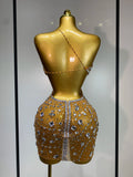 New Arrival Women Sexy Backless Hollow Out Diamond Evening Prom Gown Birthday Luxury Celebrate Stage Nightclub Outfit