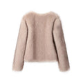 Iconic Street Fashion Week Luxury Brand Gardient Cropped Faux Fur Coat Women Winter 2026 Hot Cool Girls Fluffy Short Fur Jacket