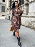 High Quality Winter New Snake Print Coat Women Sexy Belt Slim Patent Leather Washed Coats Female Elegant Fashion Party Clothing