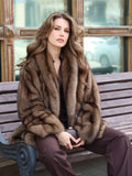 Women Brown Faux Fur Long Sleeve Jacket High Stand Collar Batwing Sleeve Warm Outfit Winter Lady New Highstreet Outerwear 2026