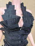 Elegant 3D Flower Applique Halter Maxi Dress Sexy Off Shoulder Backless Ruffled Bodycon Bandage Celebrity Evening Party Gowns