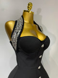 Women Luxury Birthday Dress Sexy Backless Beading A Line Bandage Dress 2025 Knitted Celebrity Elegant Evening Club Party Outfit